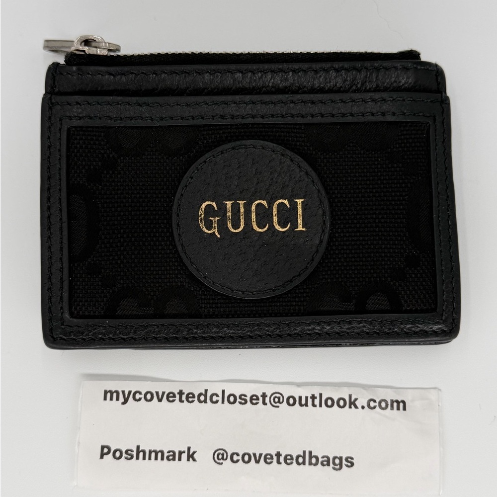 Gucci Black Canvas and Leather Card Case Wallet  Very Good Condition